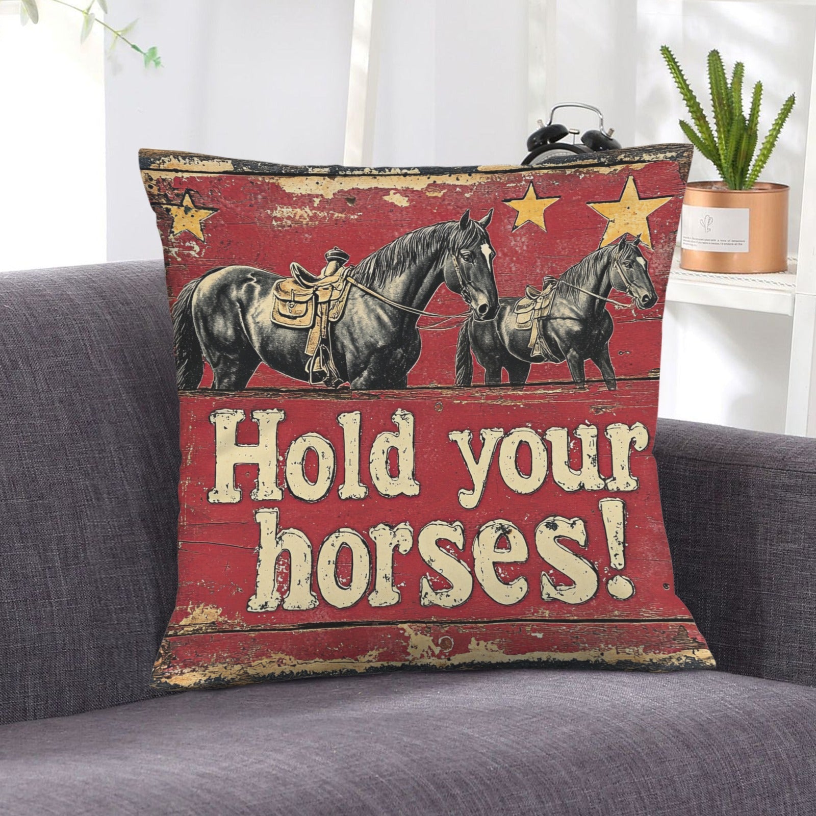 Baha Ranch Hold Your Horses Velvety Soft Pillow Case Made in America by Baha Ranch Western Wear - product image 6