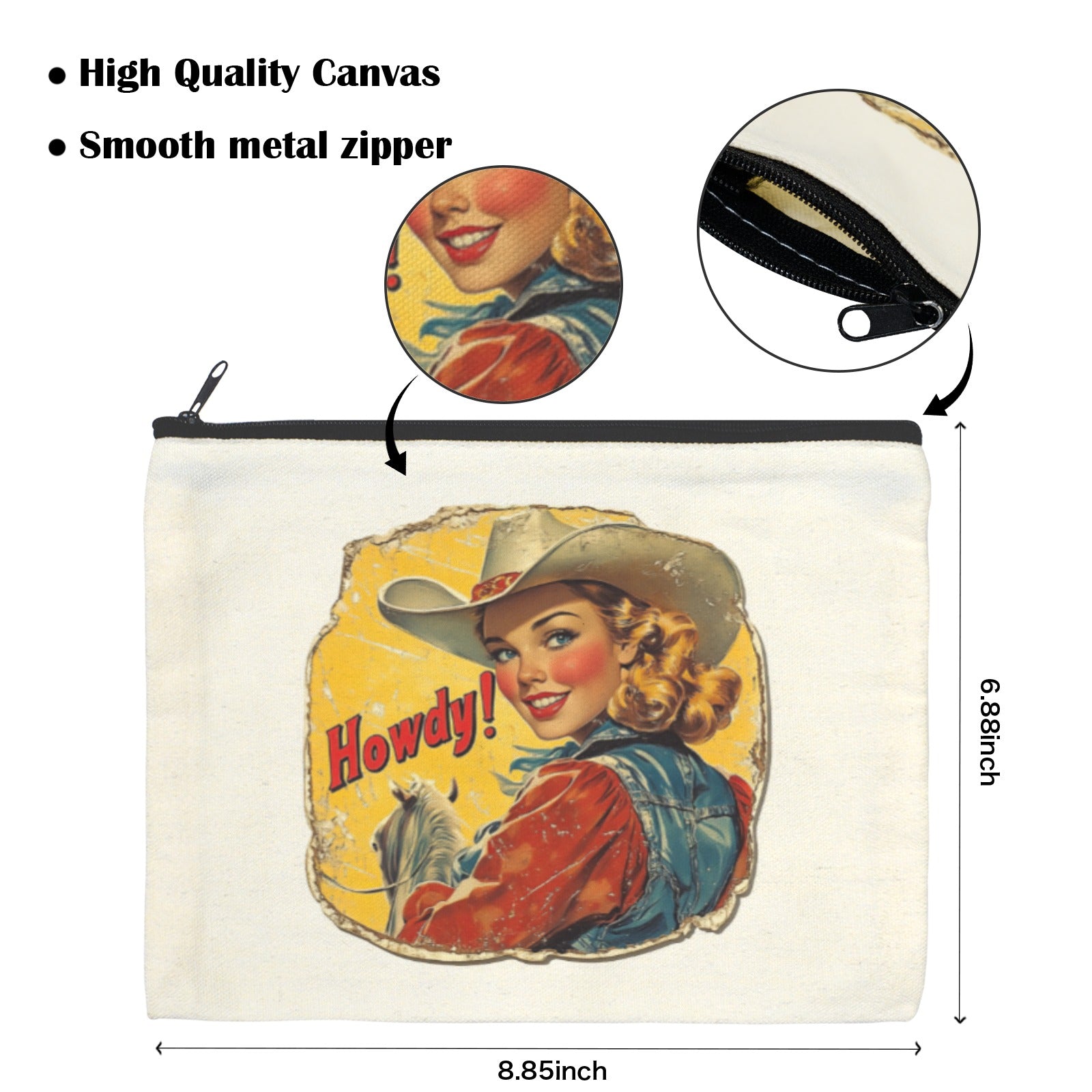 Baha Ranch Howdy Cosmetic Bag Pack of 5 Made in America by Baha Ranch Western Wear - product image 3