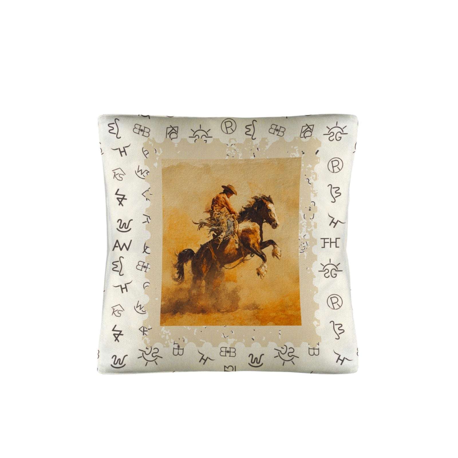 Baha Ranch Vintage Rodeo Stamp Throw Pillow Made in America by Baha Ranch Western Wear - product image 2