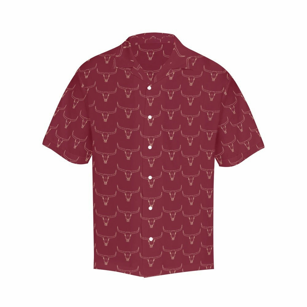 Baha Ranch Burgandy Longhorn Men's Western Camp Shirt by Baha Ranch Western Wear - product image 4