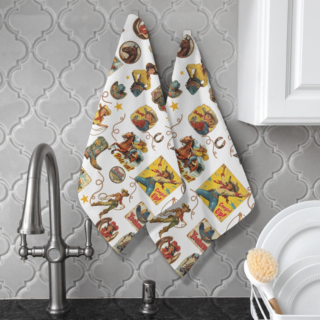 Baha Ranch Vintage Cowgirl Collage Dish Towels Set of 2 Made in America by Baha Ranch Western Wear - product image 5