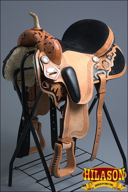 Hilason Flex Tree Western Horse Saddle American Leather Trail Barrel Racing By