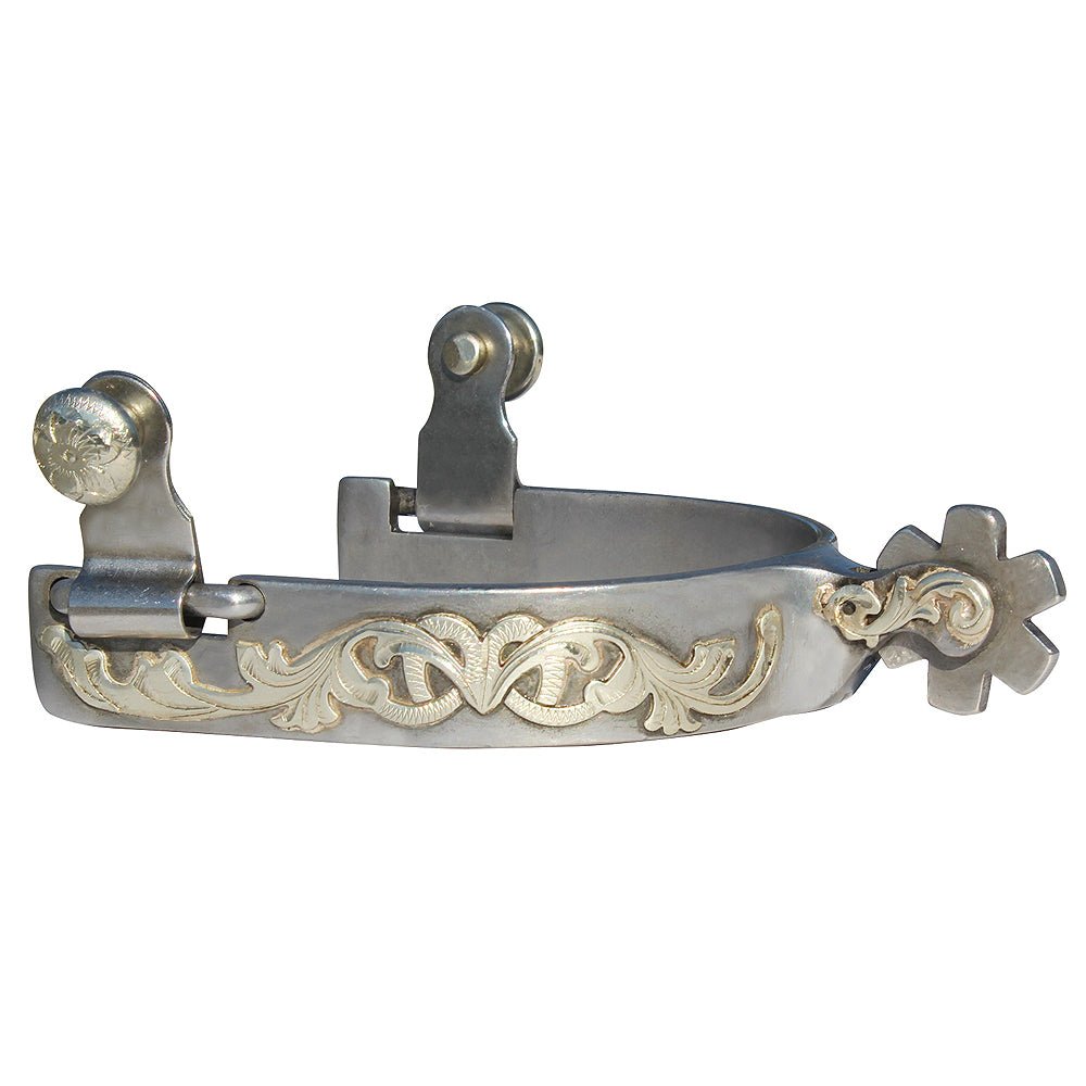 Professional Choice Short Shank Floral Polished Steel Horse Tack Spur
