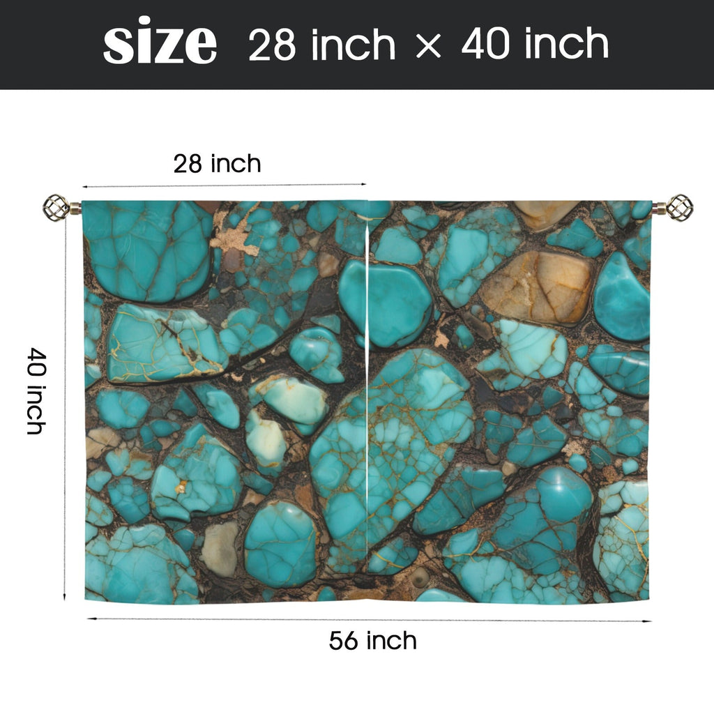 Baha Ranch Turquoise Window Curtains 28"x40" (2-Piece) Made in America by Baha Ranch Western Wear - product image 3