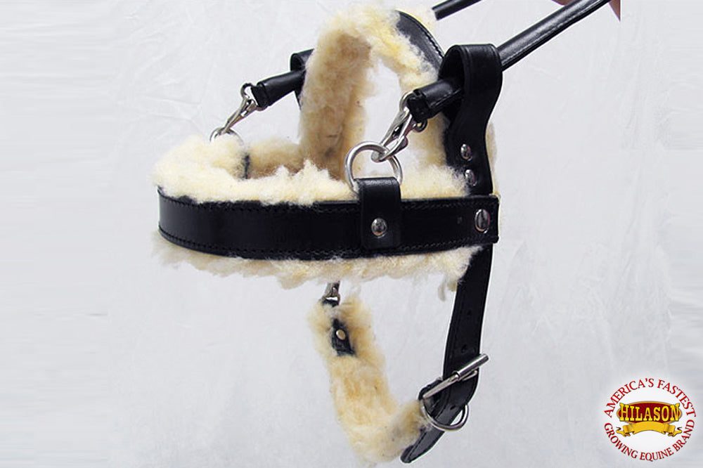 HILASON Guide Dog Harness Brown Padded Genuine Leather with Training Handle