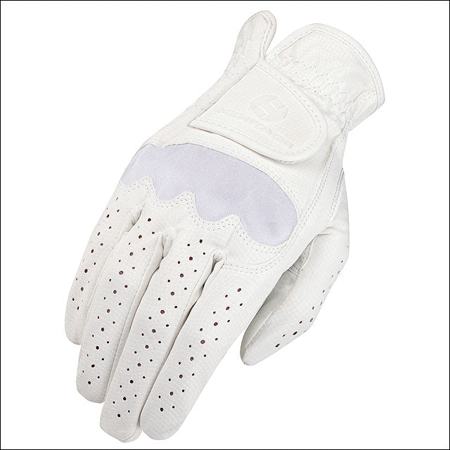 Heritage Spectrum Show Leather Riding Gloves — White