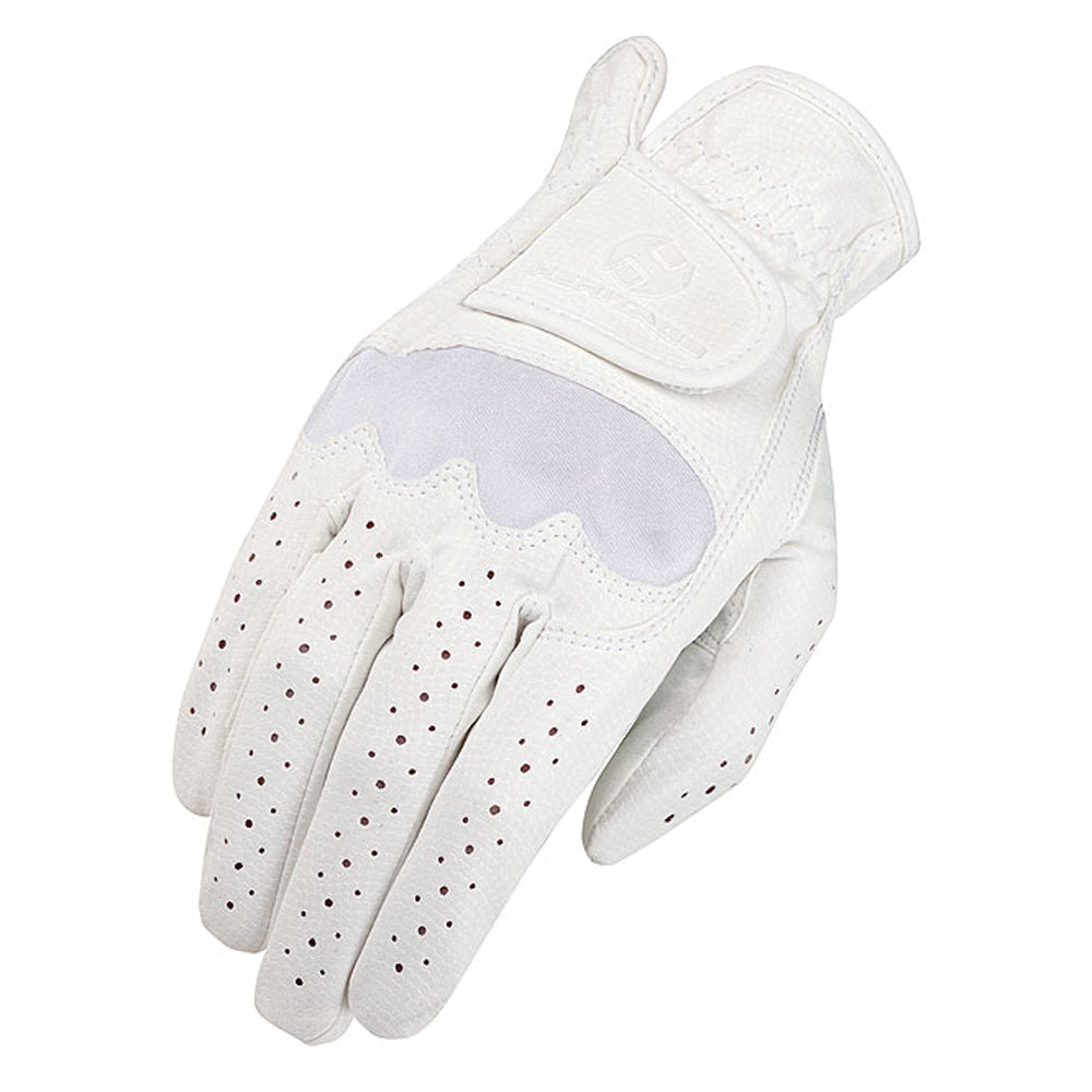 Heritage Spectrum Show Leather Riding Gloves — White