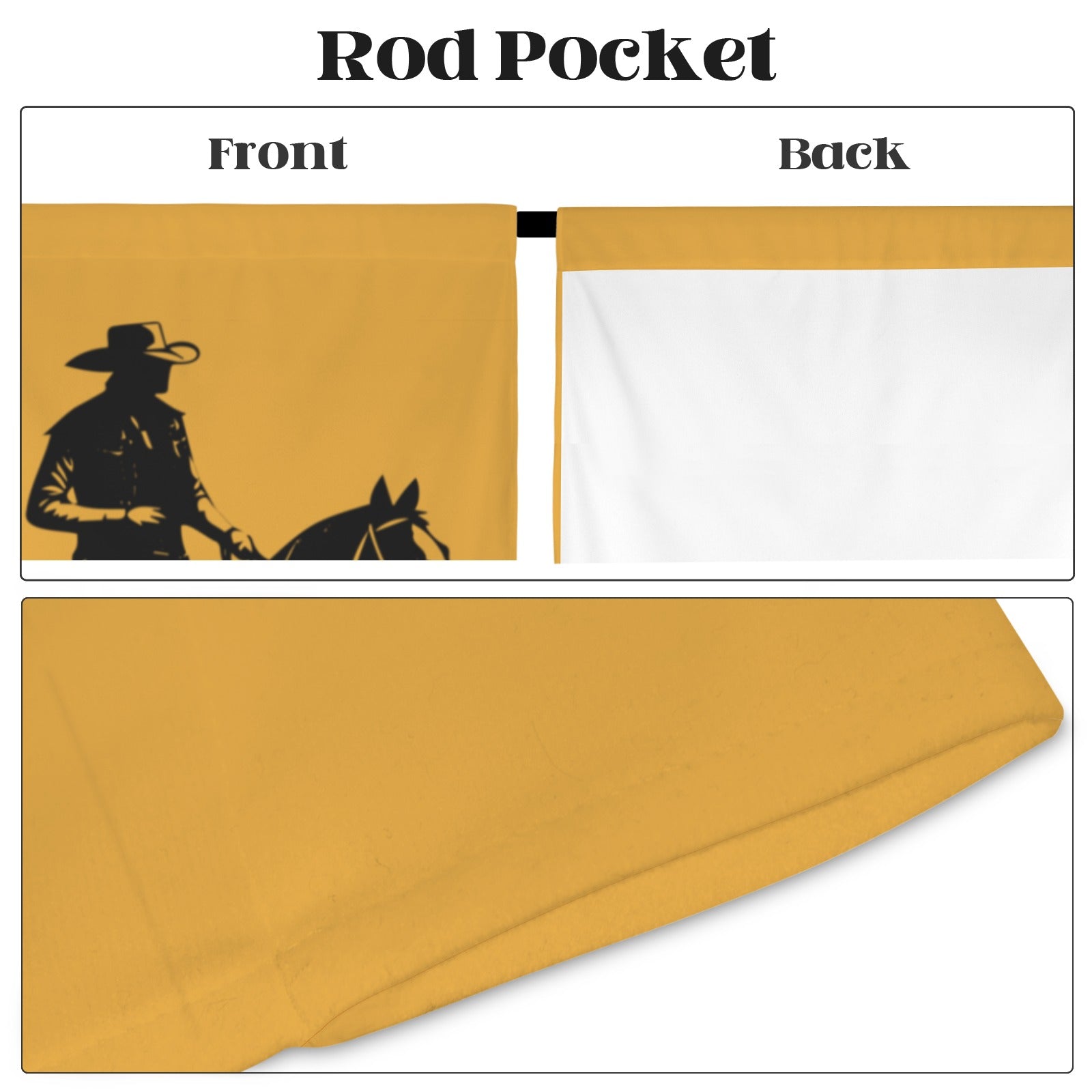 Baha Ranch Desert Cowboy Window Curtain 52"x63" Made in America by Baha Ranch Western Wear - product image 4