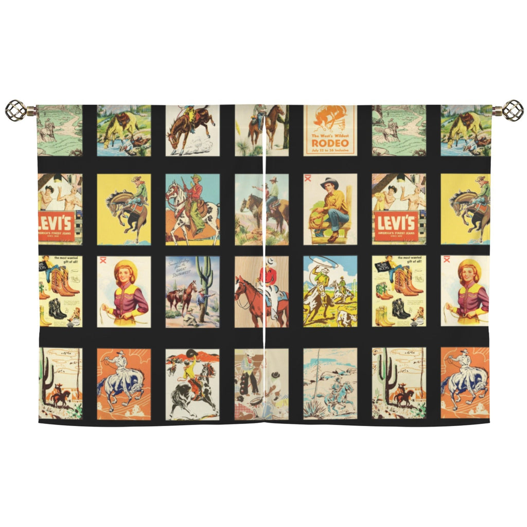 Baha Ranch Vintage Western Collage Window Curtains 28"x40" (2-Piece)Made in America by Baha Ranch Western Wear - product...