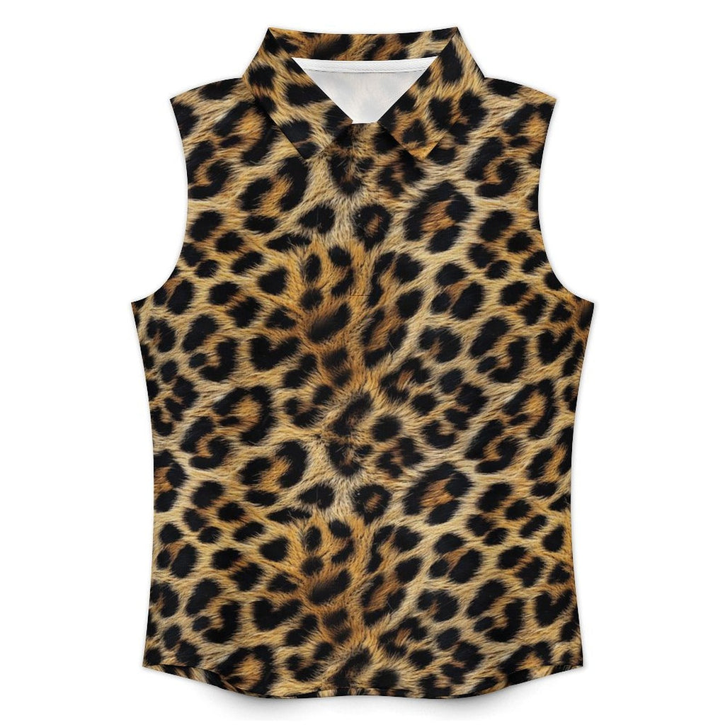 Baha Ranch Leopard Print Sleeveless Polo Top by Baha Ranch Western Wear - product image 2
