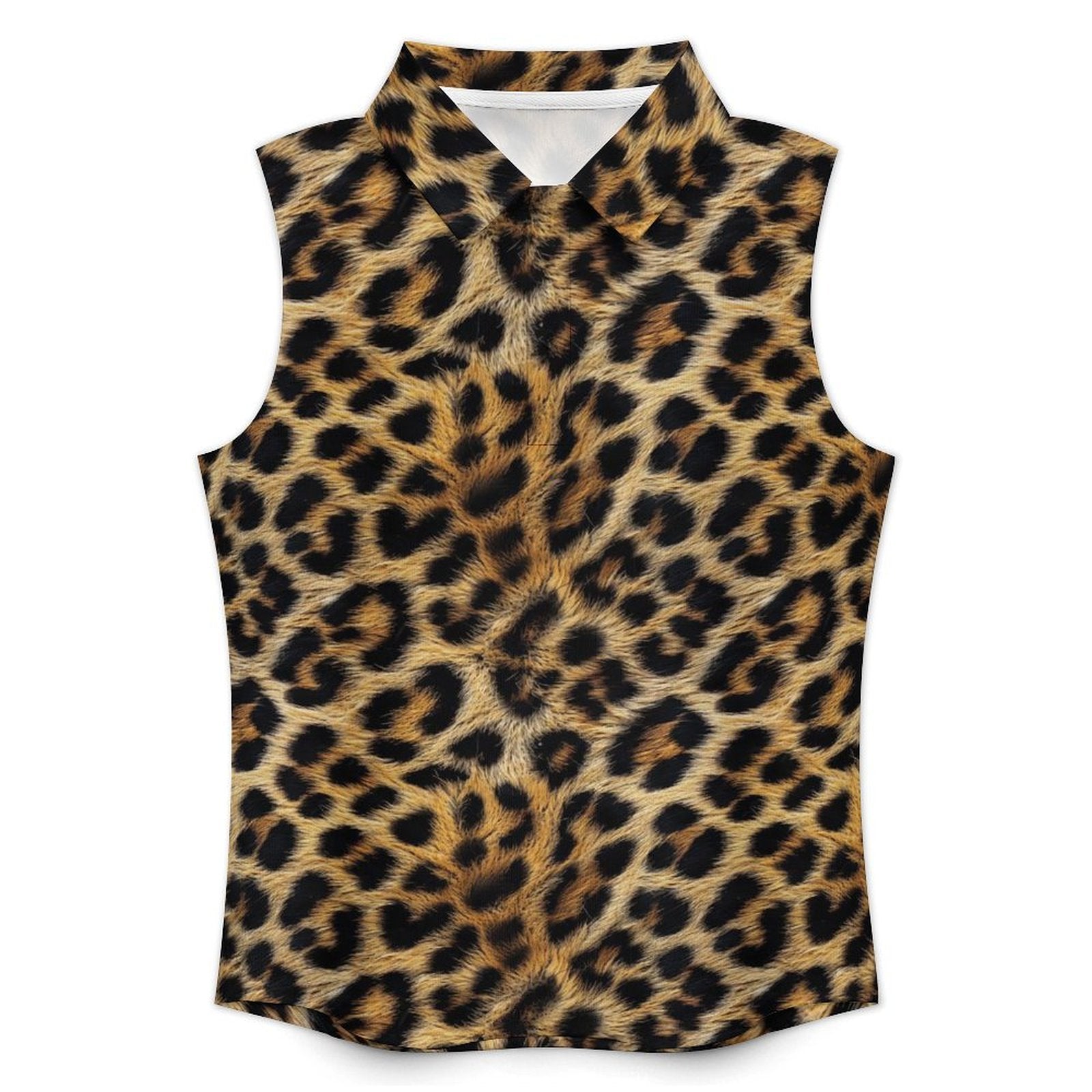 Baha Ranch Leopard Print Sleeveless Polo Top by Baha Ranch Western Wear - product image 2