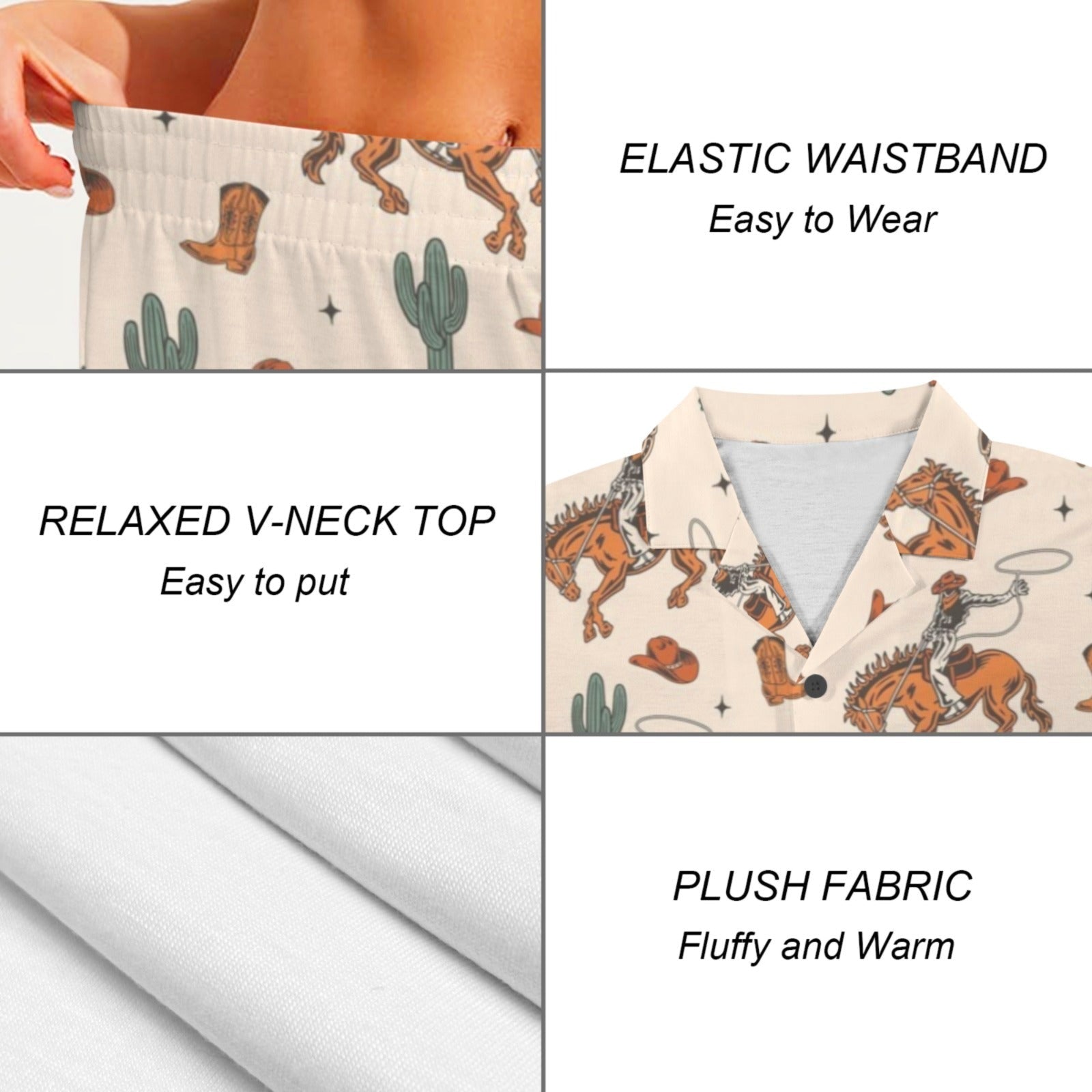Baha Ranch Hang on Cowboy Women's Pajama Set Made in America by Baha Ranch Western Wear - product image 5