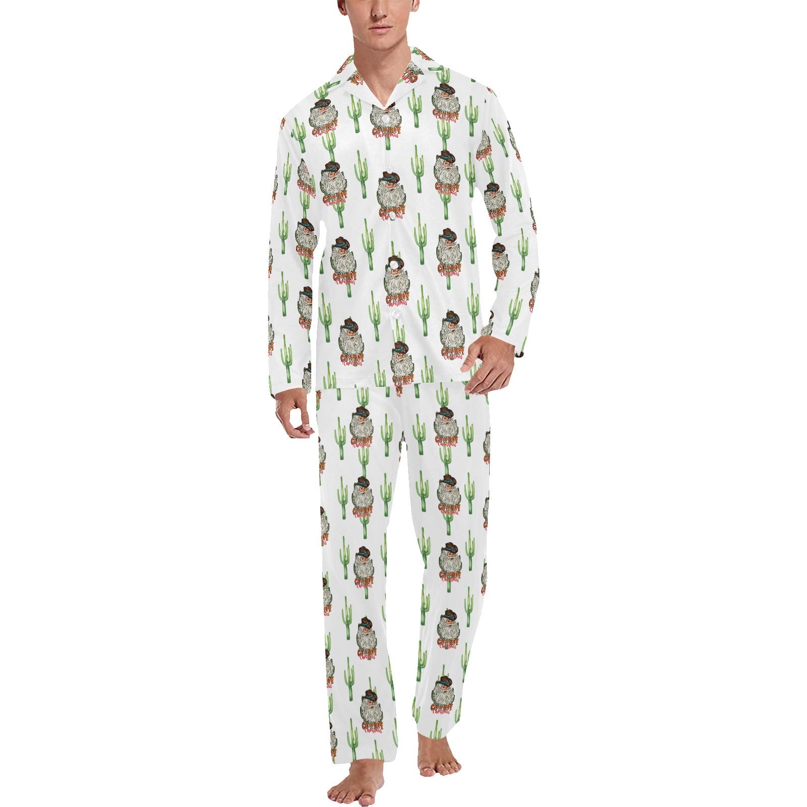 Baha Ranch Cowboy Christmas Men's Western Pajama Set by Baha Ranch Western Wear