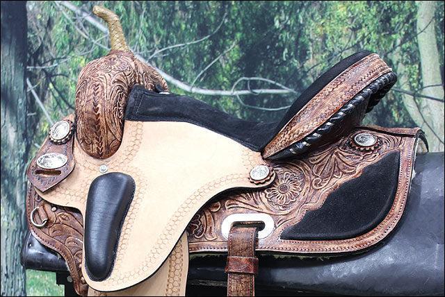 Hilason Flex Tree Western Horse Saddle American Leather Trail Barrel Racing By Hilason