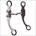 Hilason Brown Steel Curb Horse Bit German Steel W/Star Hand Engraved Cheeks