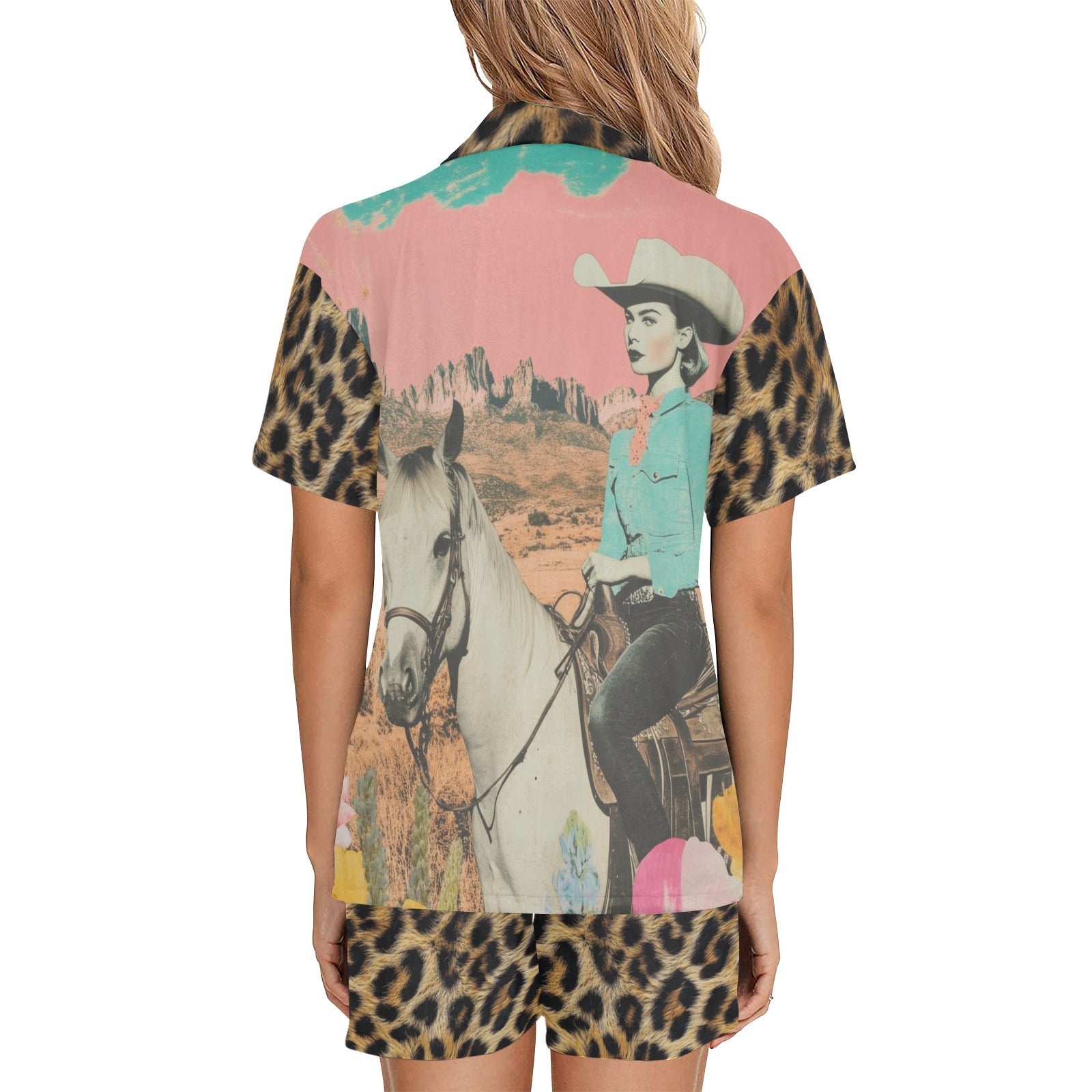 Baha Ranch Retro Pop Western Leopard Cowgirl Pajama Set by Baha Ranch Western Wear - product image 5
