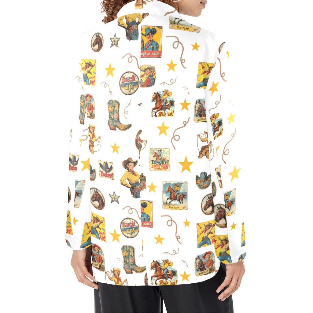 Baha Ranch Vintage Cowgirl Collage Women's Western Blazer in White by Baha Ranch Western Wear - product image 3