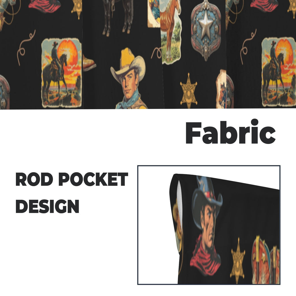 Baha Ranch Vintage Cowboy Collage Western Curtains 28" x 40" Made in America by Baha Ranch Western Wear - product image 5