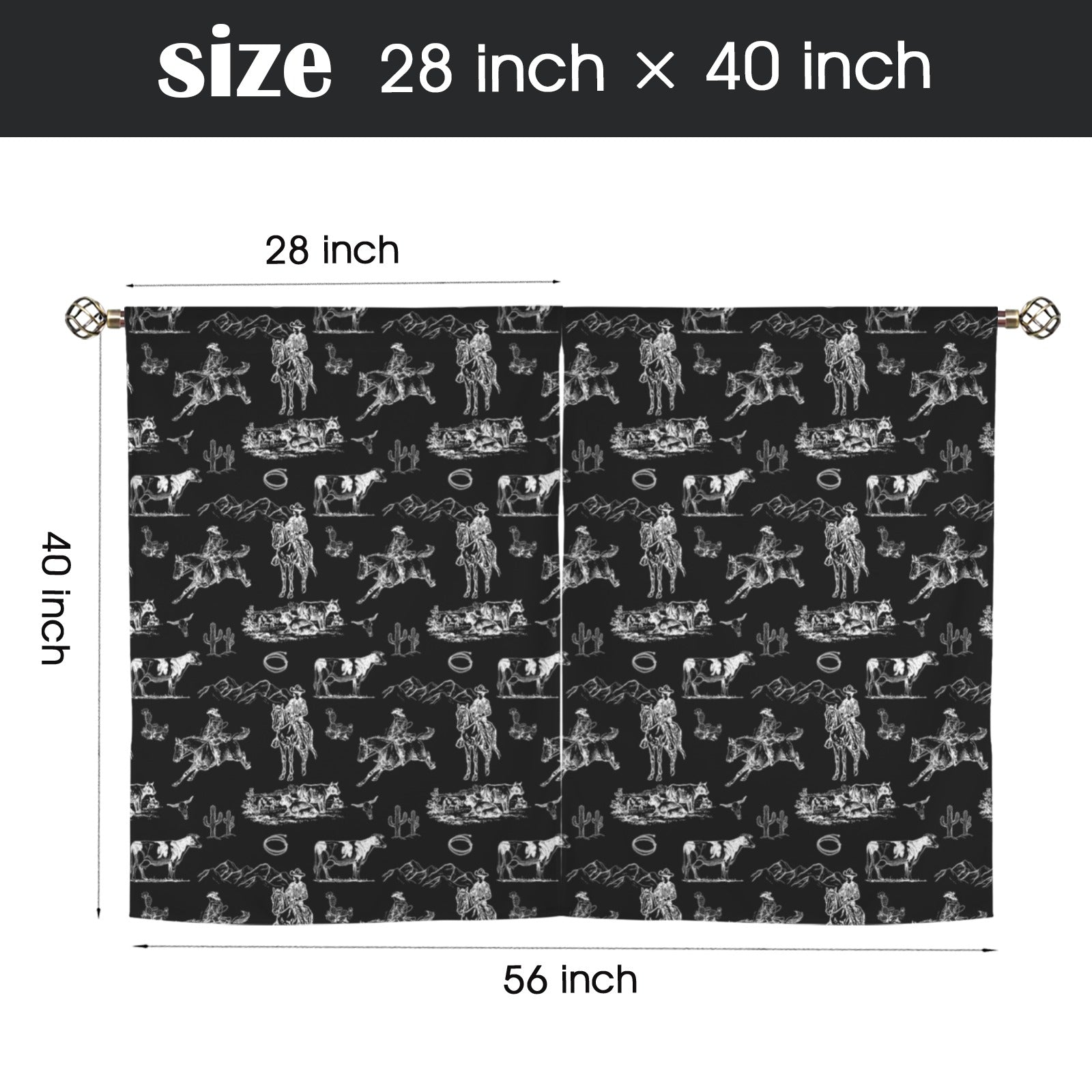 Baha Ranch Ranch Life Window Curtains 28"x40" (2-Piece) Made in America by Baha Ranch Western Wear - product image 3