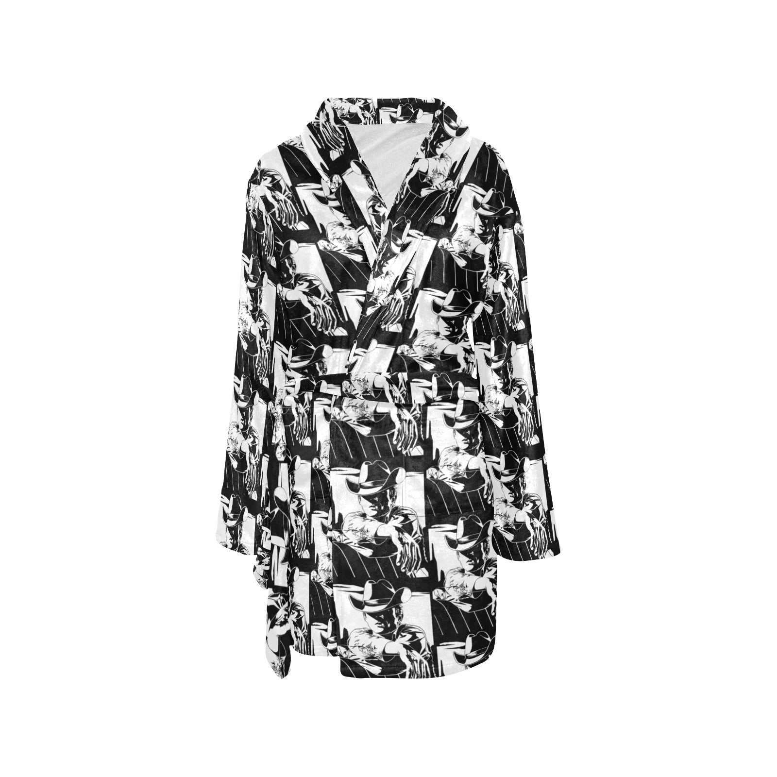 Baha Ranch Black White Cowboy Bath Robe by Baha Ranch Western Wear - product image 3