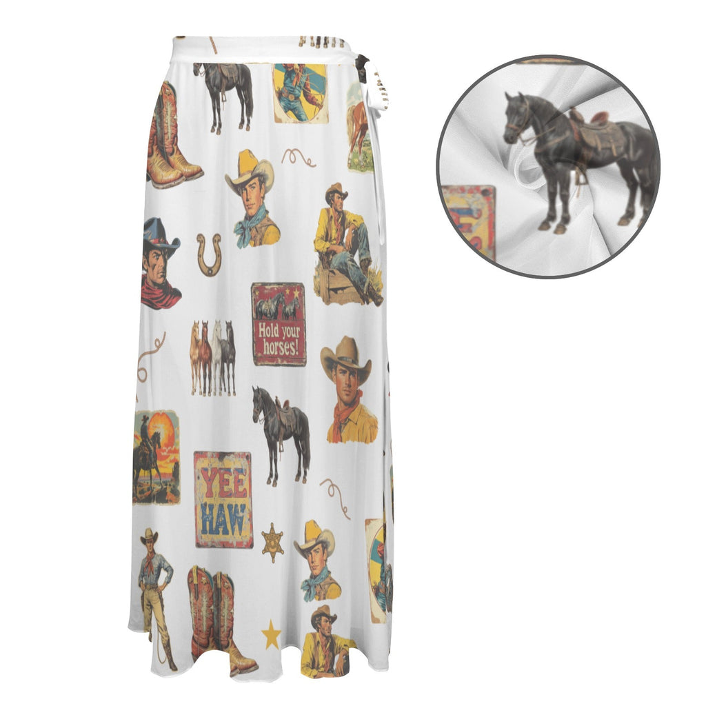 Baha Ranch Vintage Cowboy Collage Beach Coverup Skirt by Baha Ranch Western Wear - product image 5