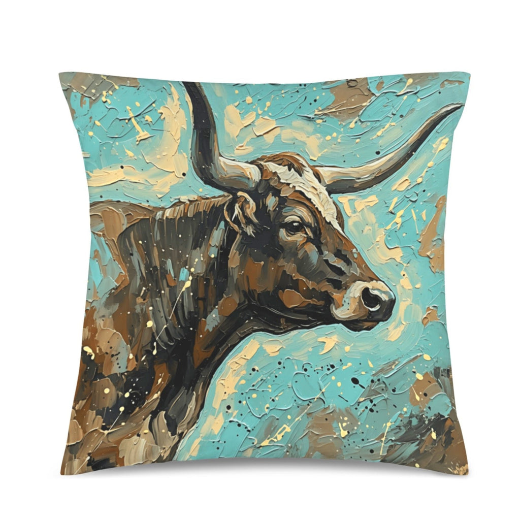 Baha Ranch Painted Longhorn Velvety Soft Pillow Case Made in America by Baha Ranch Western Wear - product image 4