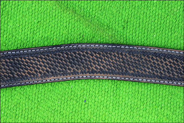 HILASON Western Horse Headstall Breast Collar Set Tack Genuine American Leather Basket Weave Rough Out Black