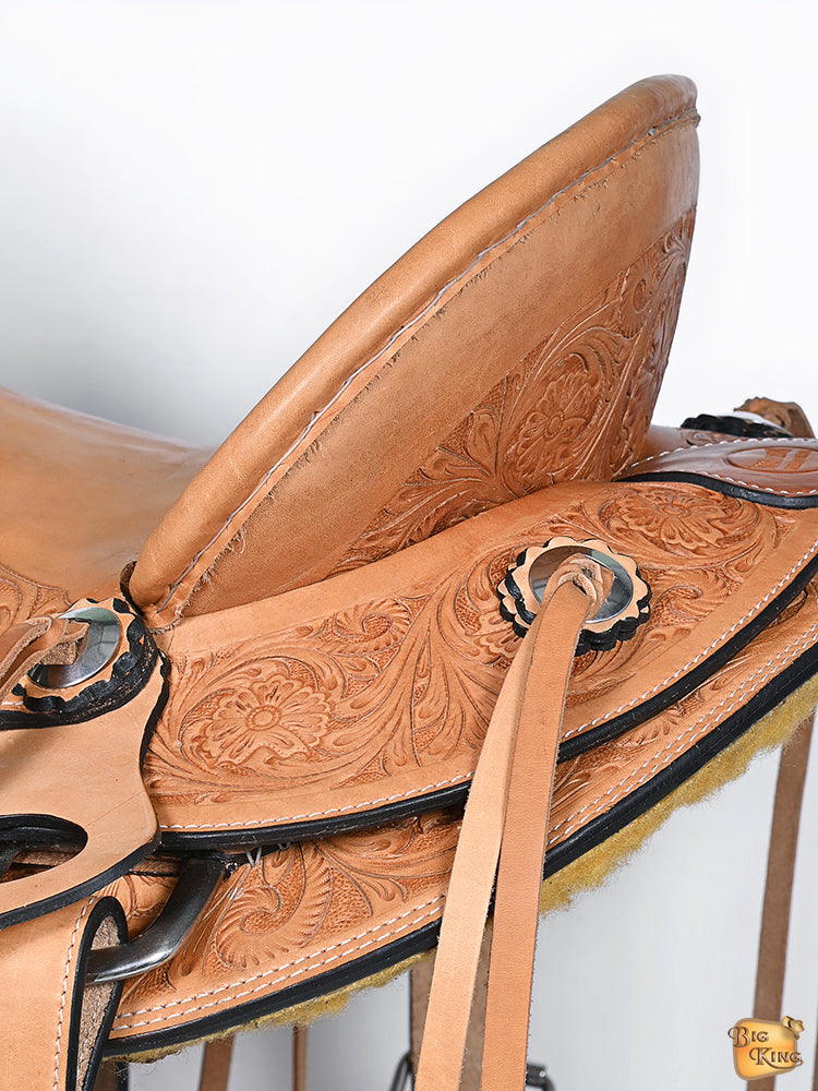 Hilason Western Horse Wade Saddle American Leather Ranch Roping Tan