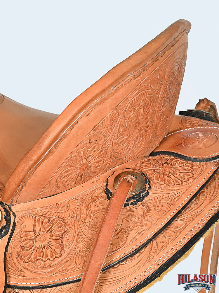 HILASON Western Horse Wade Saddle American Leather Ranch Roping | Hand Tooled & For Horses