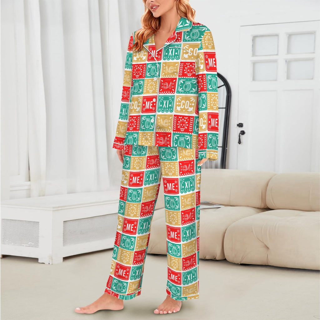 Baha Ranch Colores De Mexico Picado Womens Satin Pajamas by Baha Ranch Western Wear - product image 3