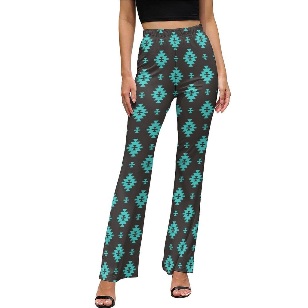 Baha Ranch Charcoal Turquoise Aztec Flare Pants by Baha Ranch Western Wear - product image 4