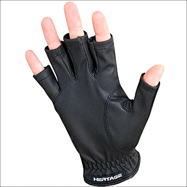 Heritage Tech-Lite 3/4-Finger Riding Gloves — Black