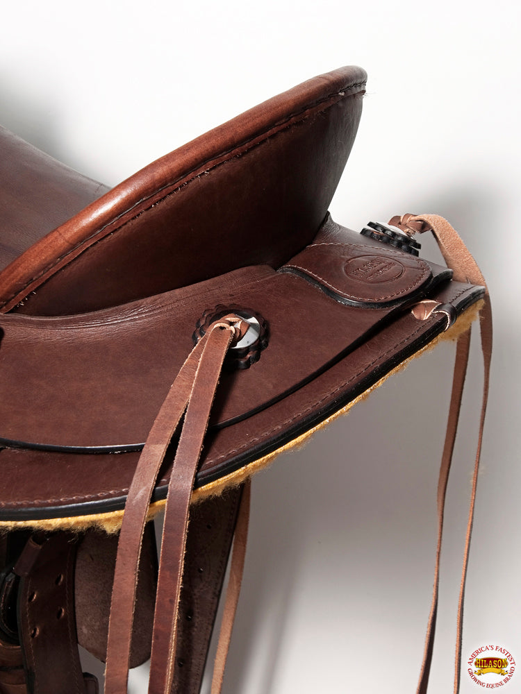 HILASON Western Horse Wade Saddle American Leather Ranch Roping Dark Brown | Hand Tooled & For Horses