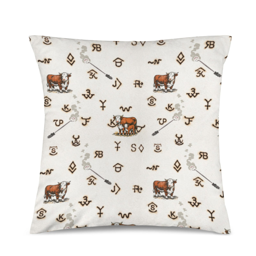 Baha Ranch Hereford Brands Velvety Soft Pillow Cover Made in America by Baha Ranch Western Wear - product image 2