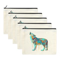 Baha Ranch Watercolor Wolf Cosmetic Bag Pack of 5 Made in America by Baha Ranch Western Wear - product image 2