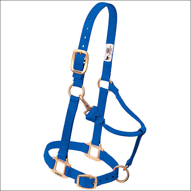 Blue Weaver Original Adjustable Chin Throat Snap Horse Halter 3/4" Suckling
