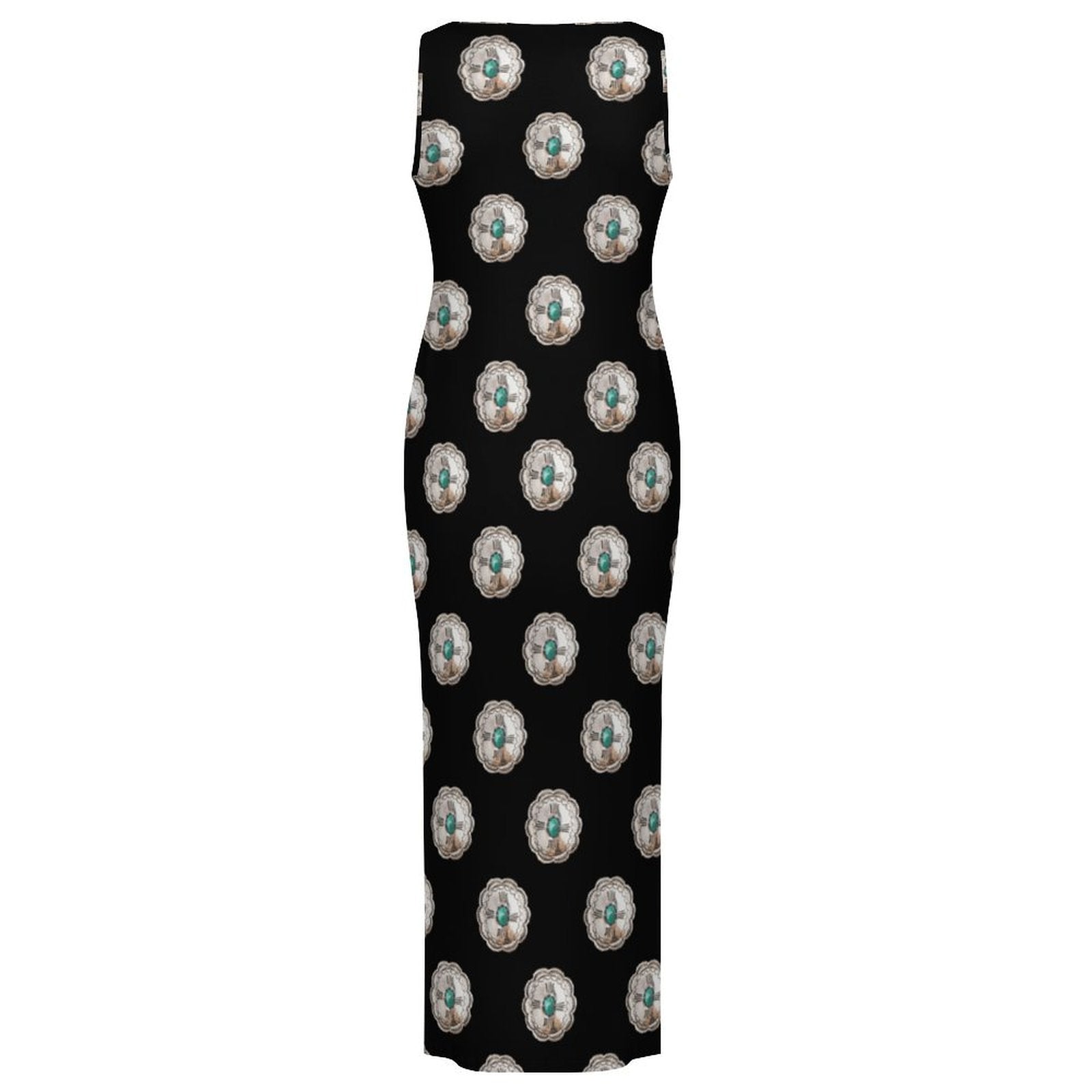 Baha Ranch Silver Concho Slit Maxi Dress by Baha Ranch Western Wear - product image 4