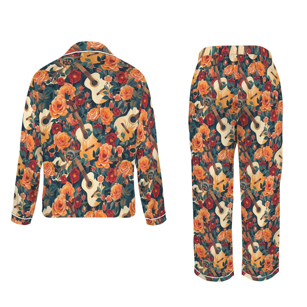 Baha Ranch Colores De Mexico Roses & Guitars Satin Pajamas by Baha Ranch Western Wear - product image 5