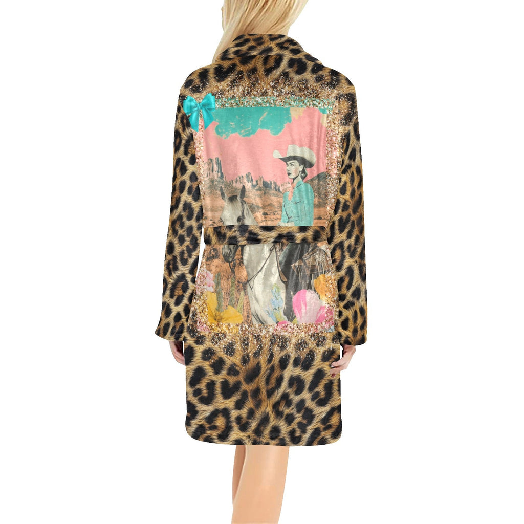 Baha Ranch Retro Pop Western Leopard Cowgirl Robe by Baha Ranch Western Wear - product image 3