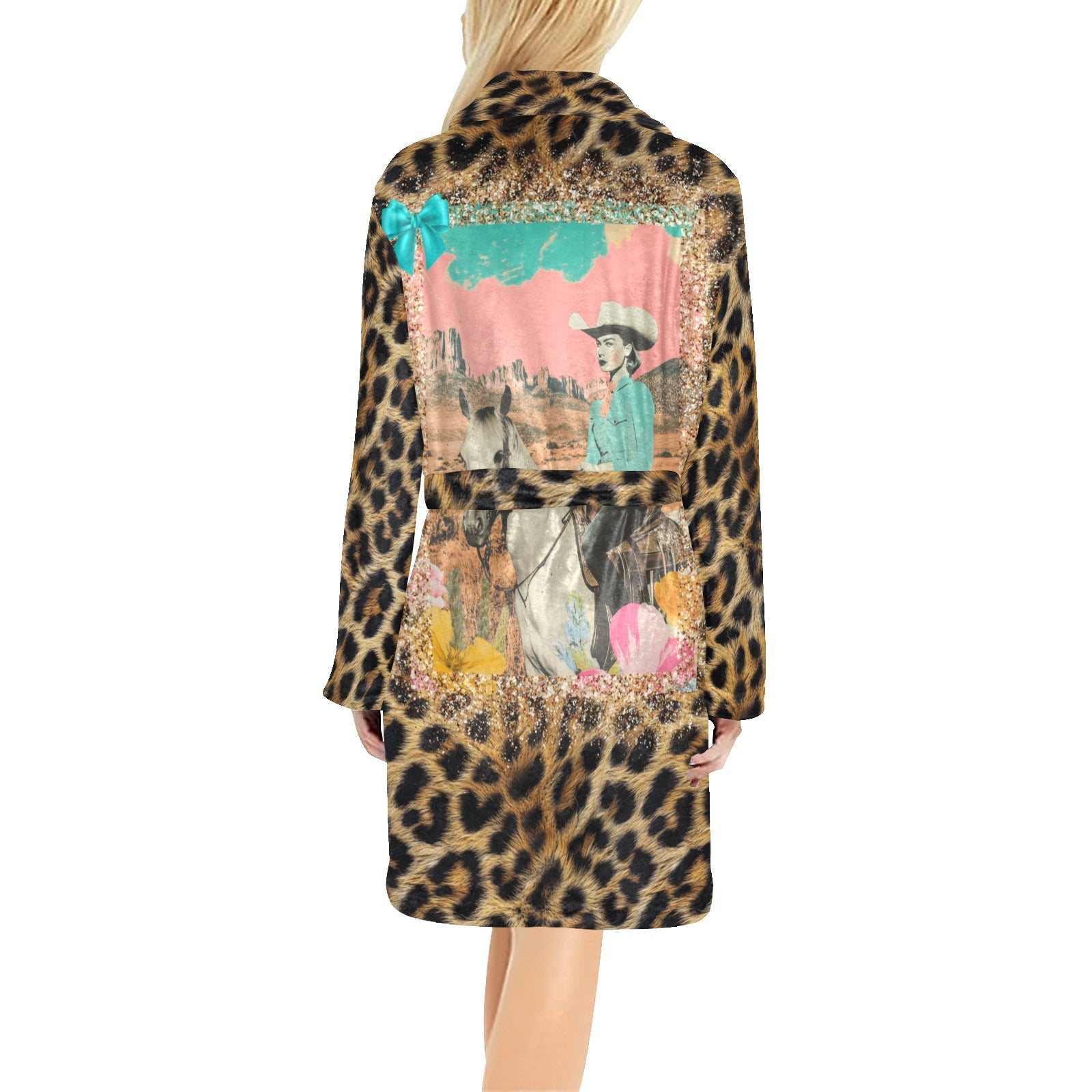 Baha Ranch Retro Pop Western Leopard Cowgirl Robe by Baha Ranch Western Wear - product image 3