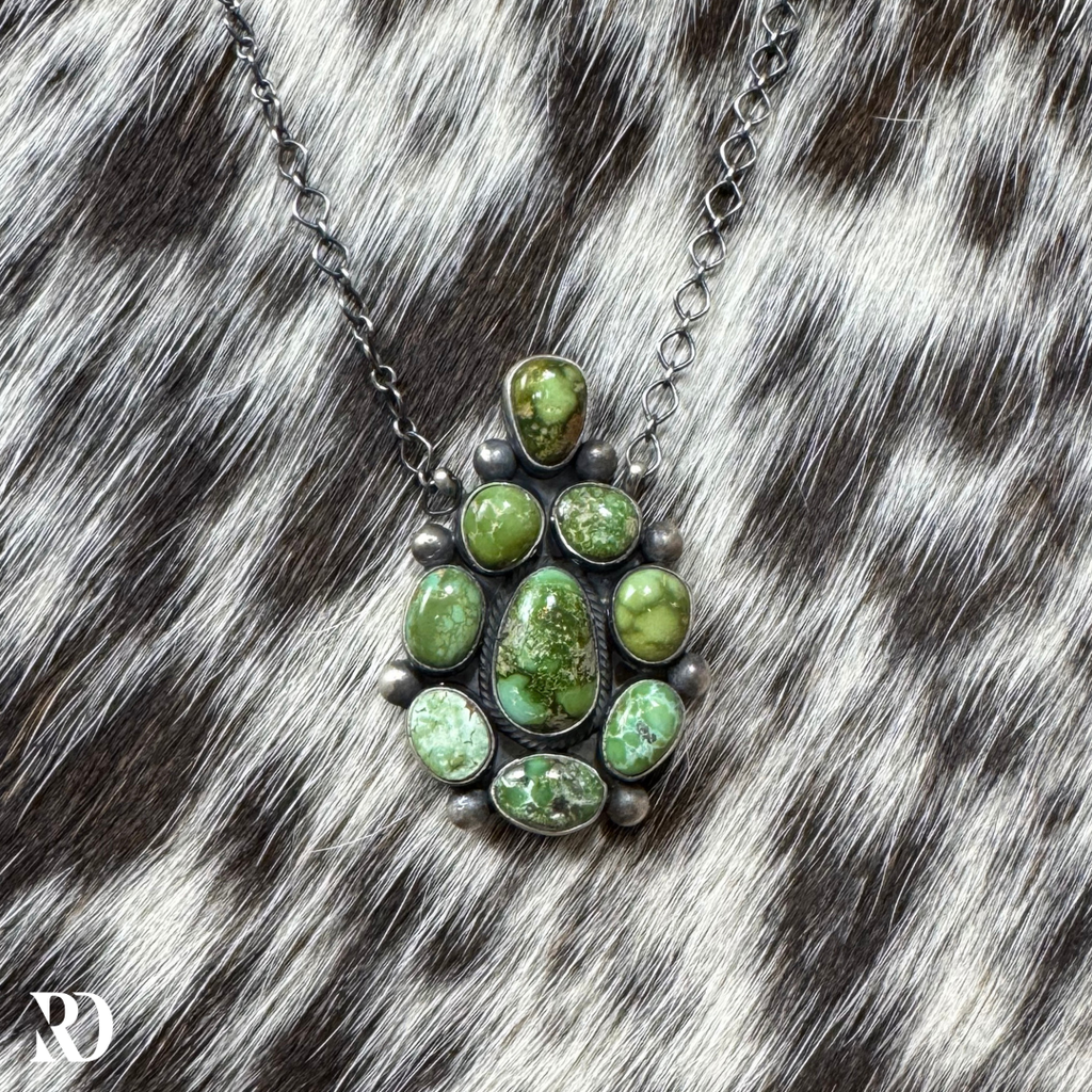 Sonoran Gold Turquoise Cluster Stone Necklace By Tricia Smith — view 4