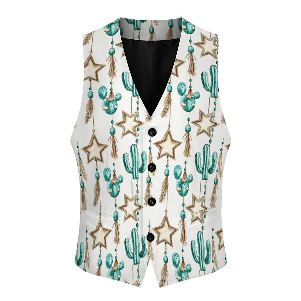 Baha Ranch Turquoise Christmas Cactus Men's Western Vest by Baha Ranch Western Wear - product image 2