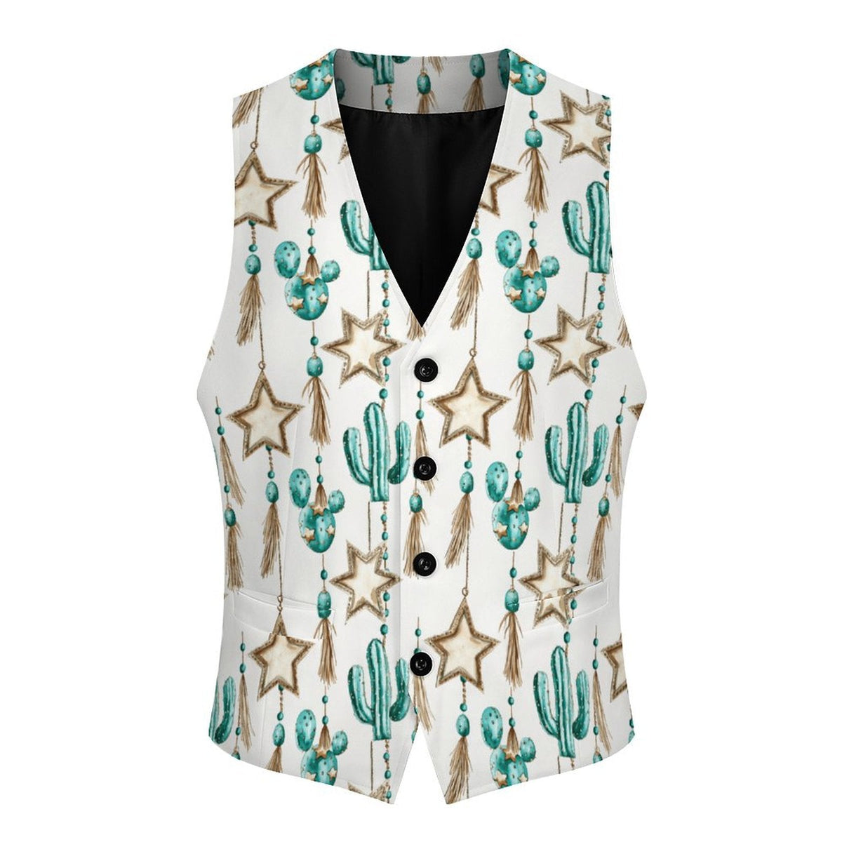 Baha Ranch Turquoise Christmas Cactus Men's Western Vest