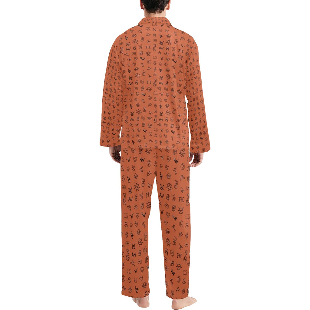 Baha Ranch Rust Cattle Brands Men's Western Pajama Set by Baha Ranch Western Wear - product image 2