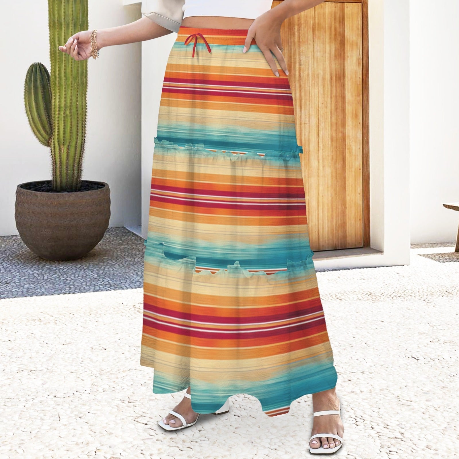 Baha Ranch Colores De Mexico Southwest Serape Tiered Prairie Maxi Skirt by Baha Ranch Western Wear - product image 2