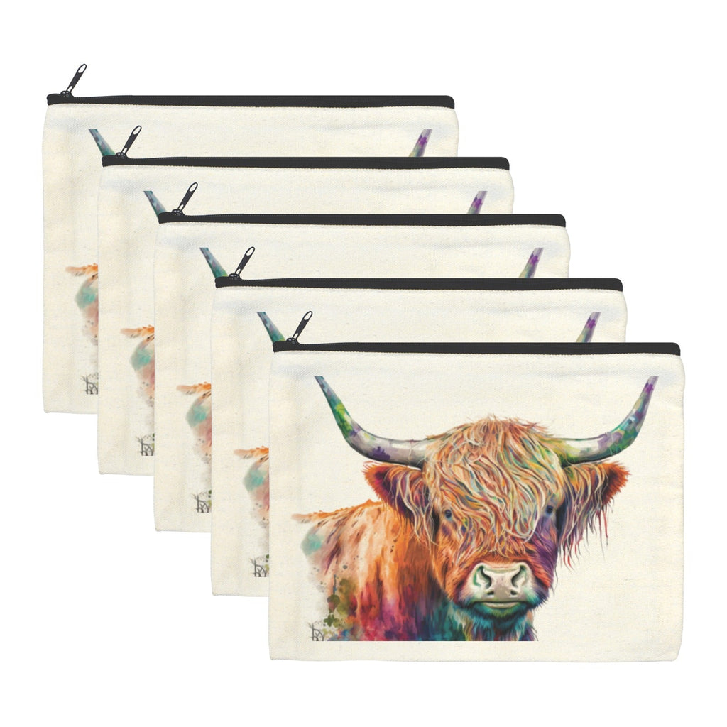 Baha Ranch Watercolor Highland Cosmetic Bag Pack of 5 Made in America by Baha Ranch Western Wear - product image 2