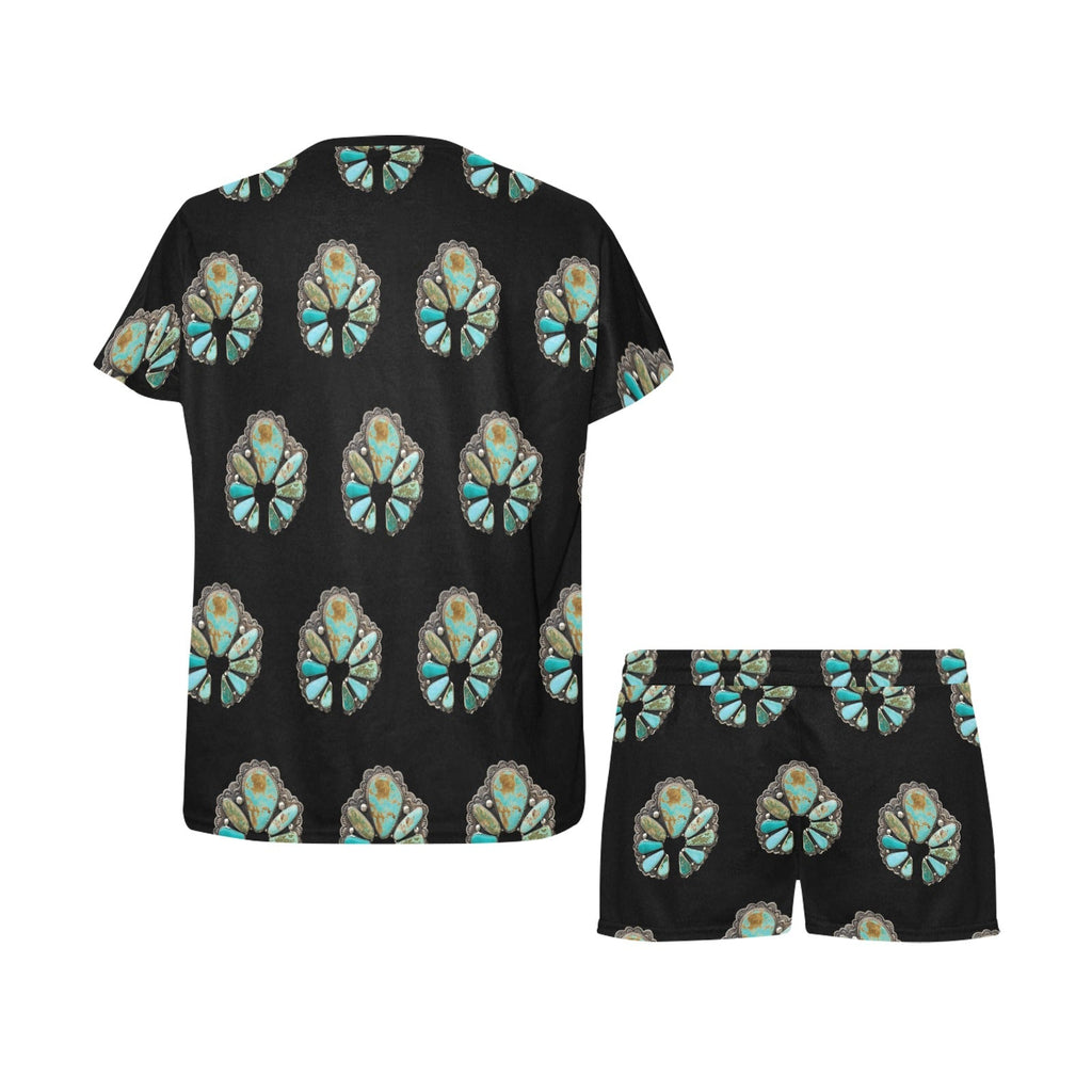 Baha Ranch Turquoise Naja Women's Pajama Short Set by Baha Ranch Western Wear - product image 4