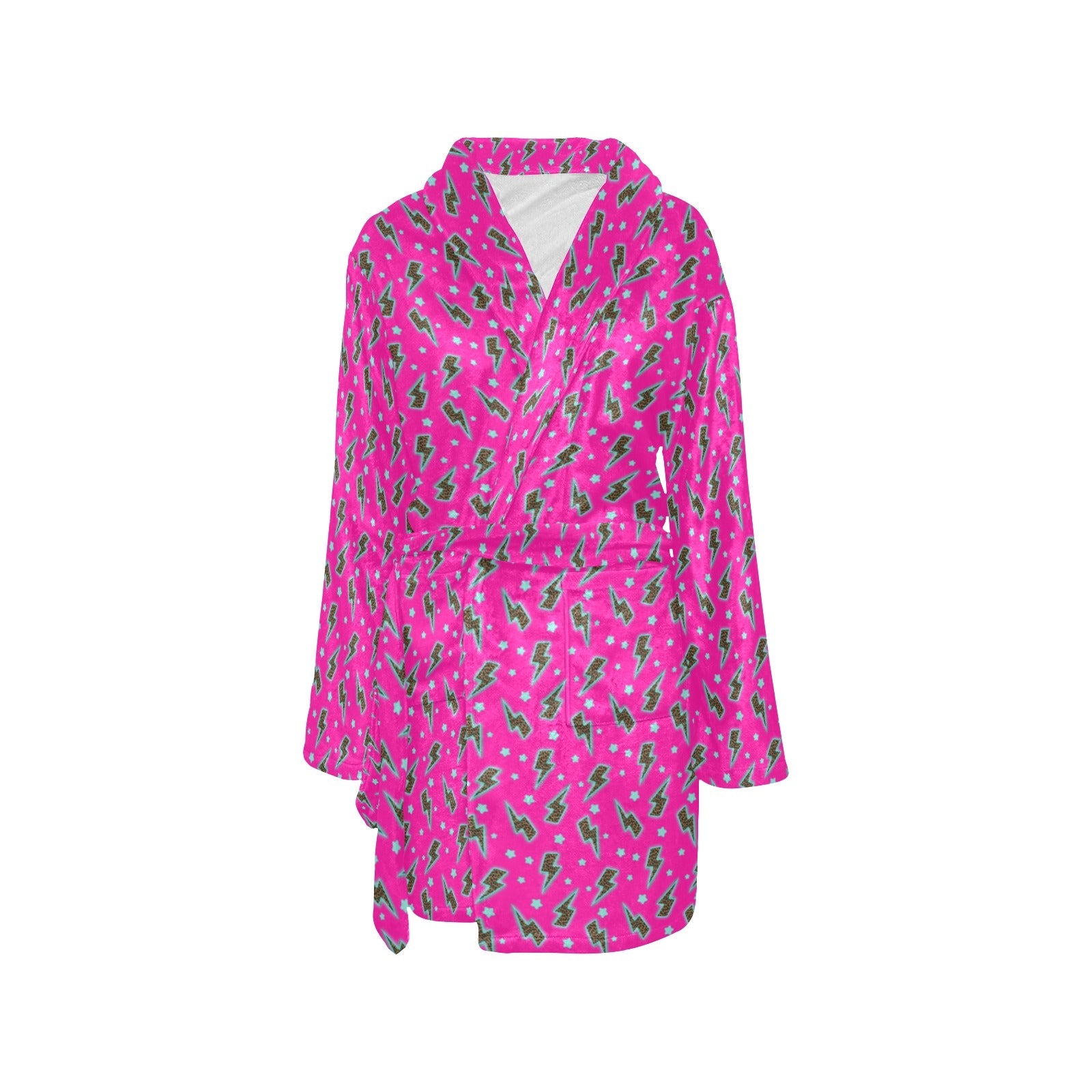 Baha Ranch Hot Pink Lightning Bolt Women's Western Bath Robe by Baha Ranch Western Wear - product image 3