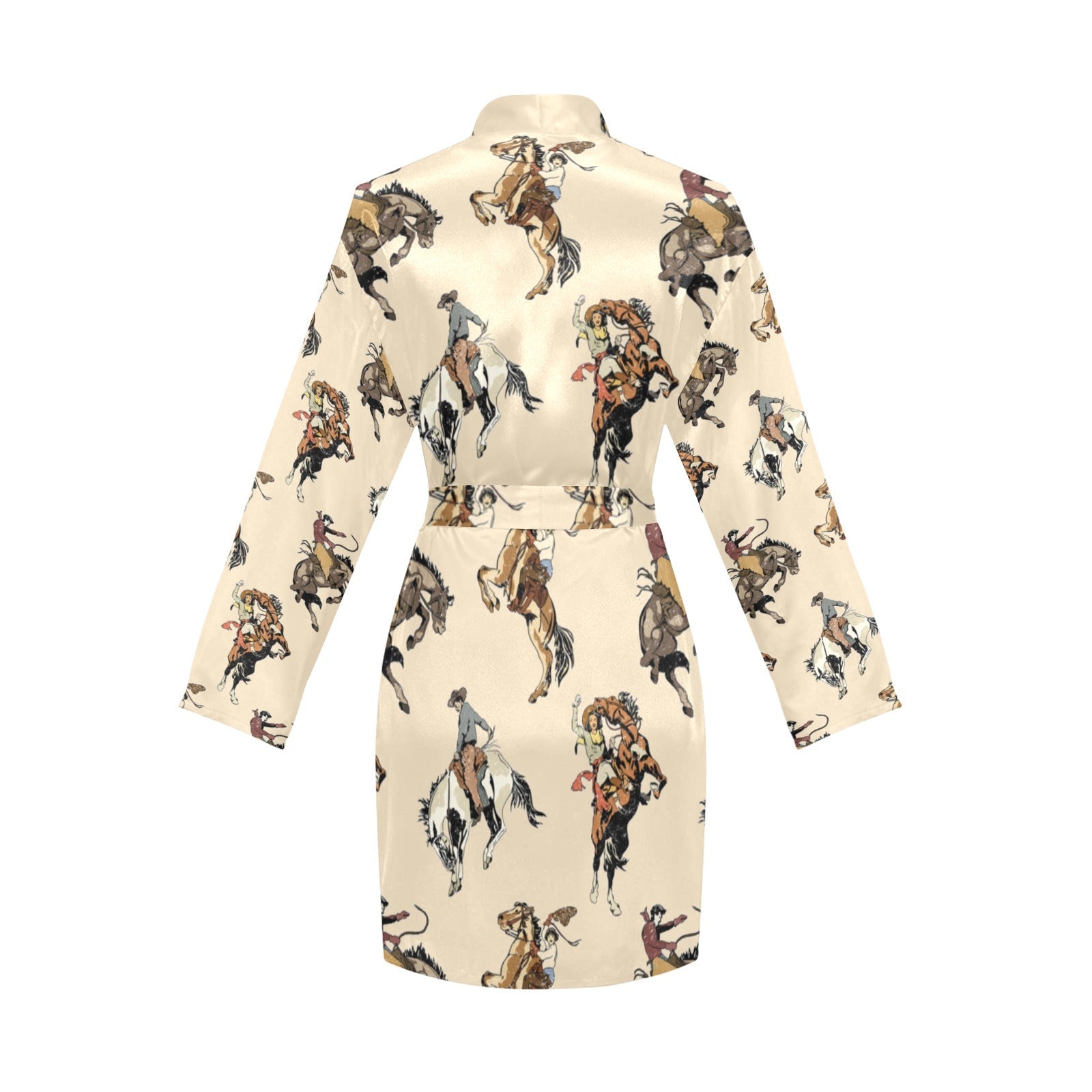 Baha Ranch Vintage Cowgirl Women's Long Sleeve Belted Satin Feel Dressing Lounge Robe by Baha Ranch Western Wear -...