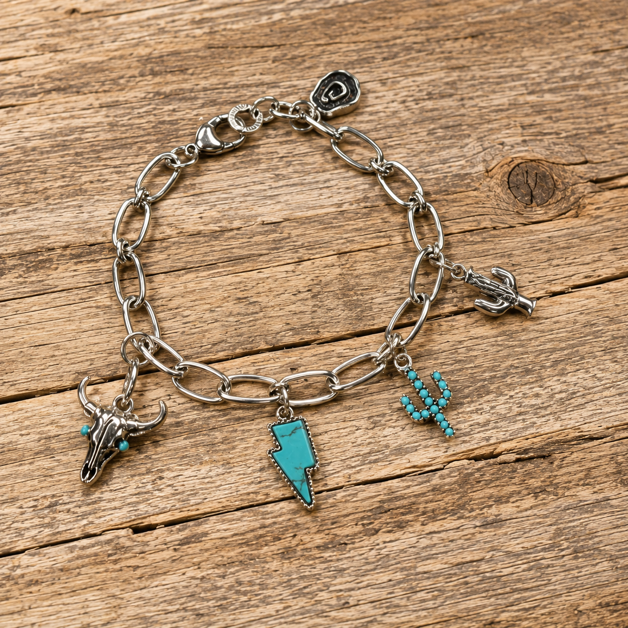 Fashion Turquoise Charm Link Bracelet